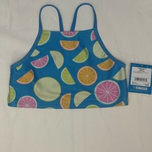 DSG Strappy Halter Swim Top - Blue and Green